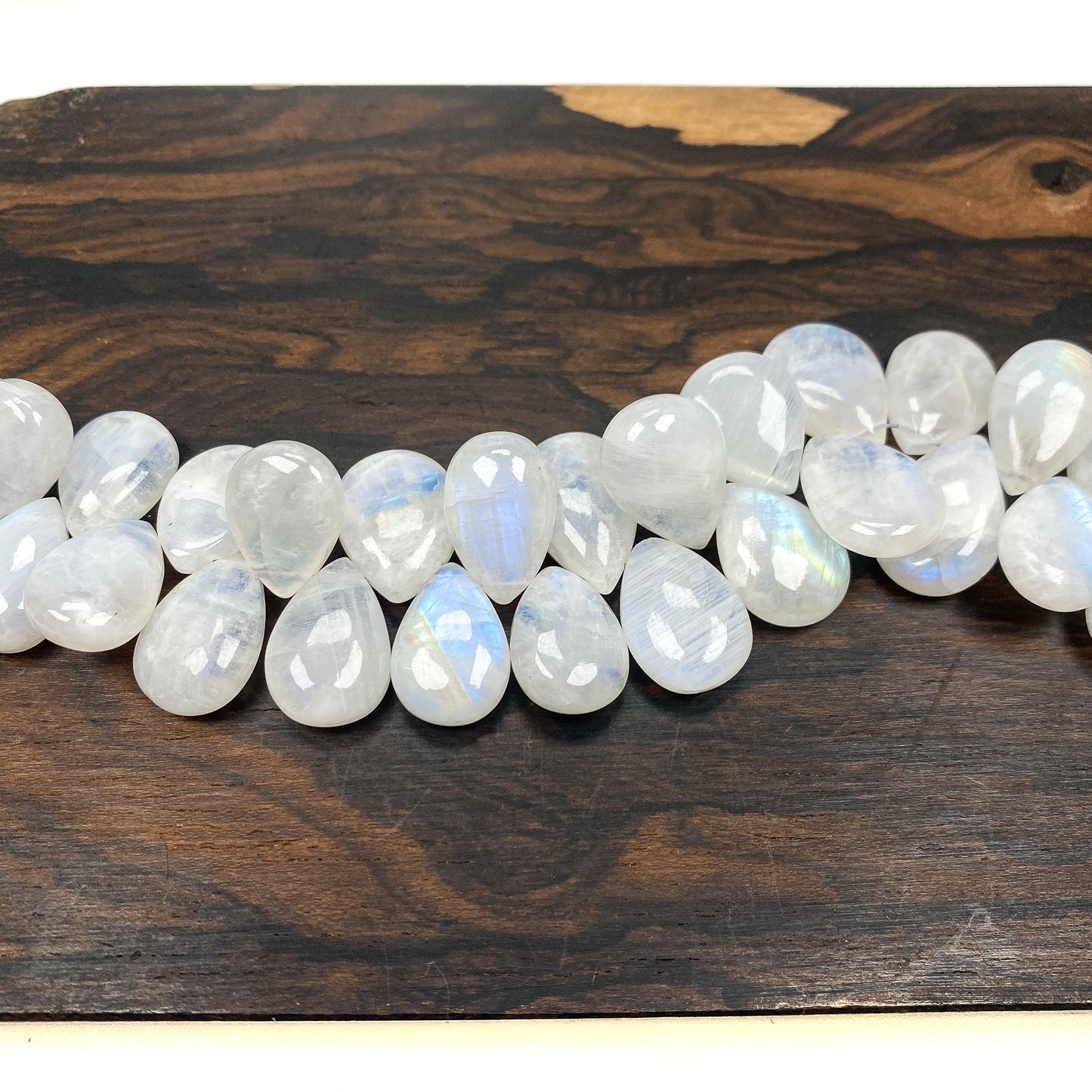 Rainbow Moonstone 16mm Smooth Pear Briolette Bead - 1 pc.