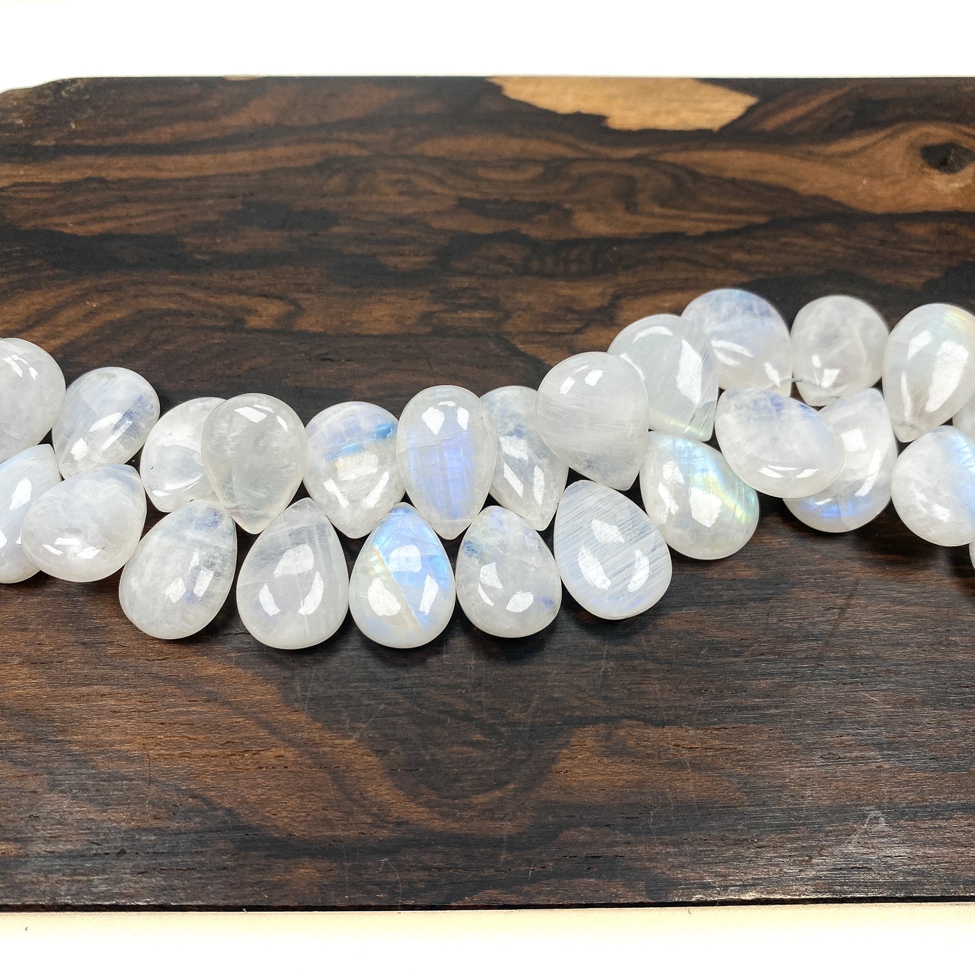 Rainbow Moonstone 16mm Smooth Pear Briolette Bead - 1 pc.