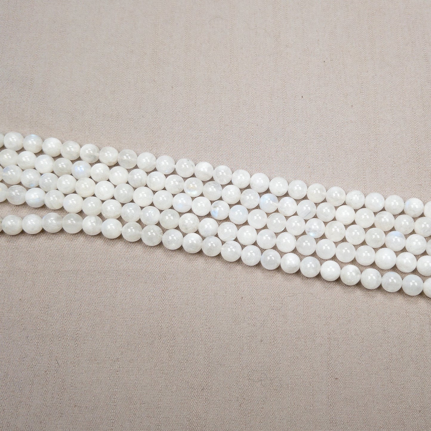 Rainbow Moonstone 8mm Round Bead - 7.5" Strand