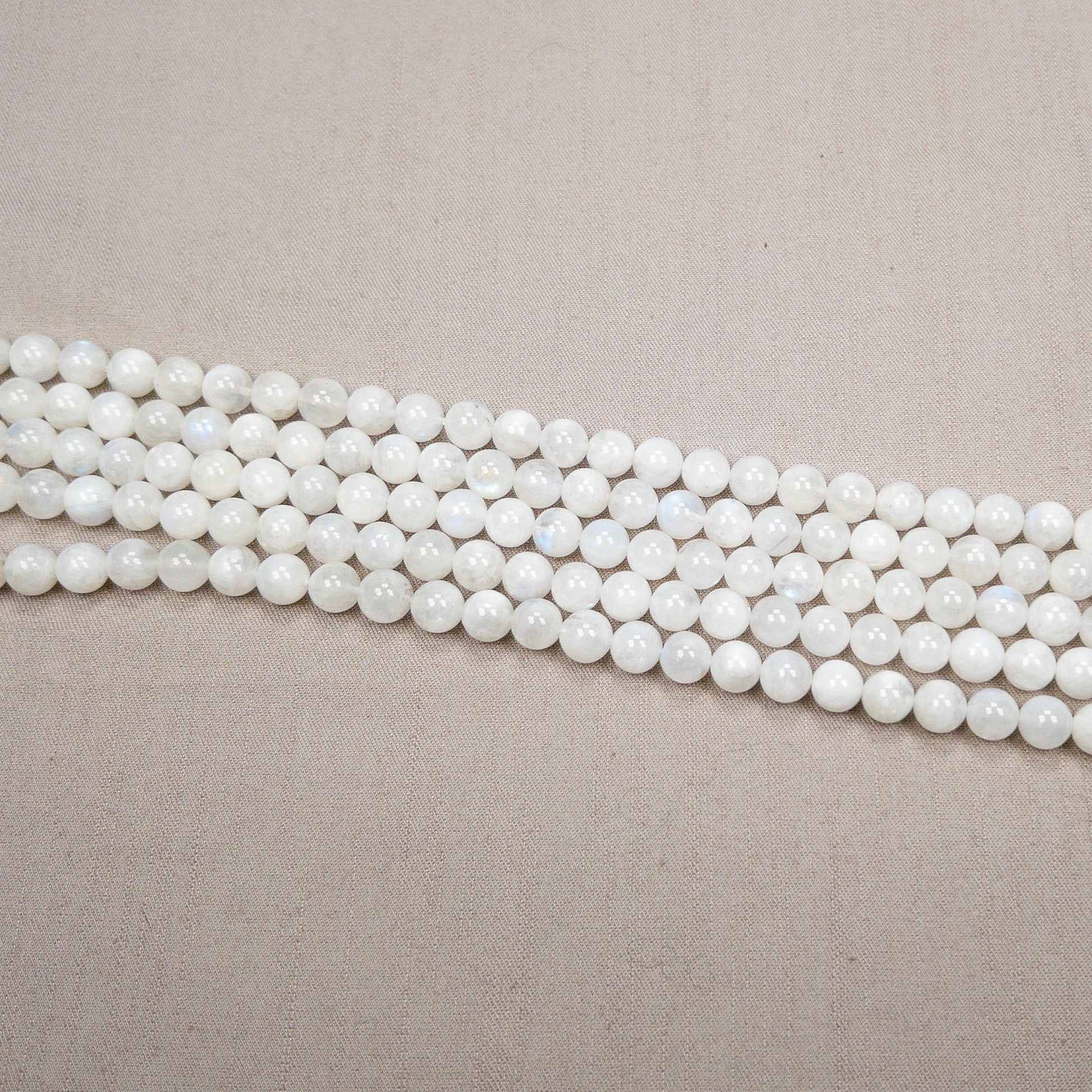 Rainbow Moonstone 8mm Round Bead - 7.5" Strand