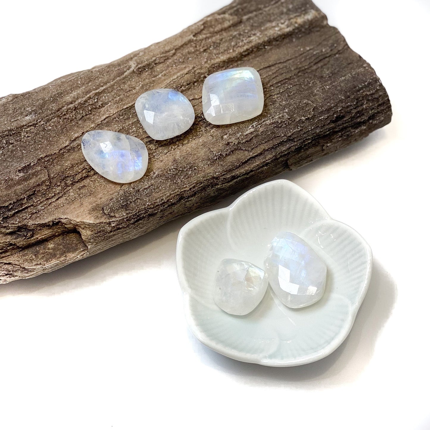 Rainbow Moonstone Faceted Free Form Focal Bead - 1 pc.