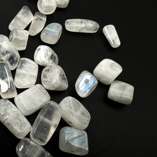 Rainbow Moonstone Small Tumbled Pebble Bead - 7.5" Strand (GEM81)-The Bead Gallery Honolulu