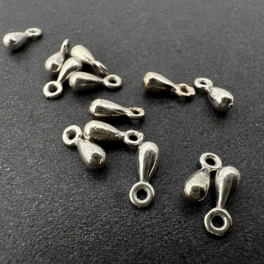Raindrop Finial Drop (Sterling Silver) - 5 pcs. (M1495)-The Bead Gallery Honolulu