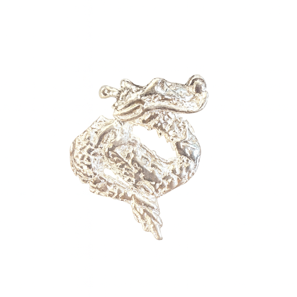 Dragon 9x12mm Side Drilled Bead - Thai Silver (1 pc/M2046)-The Bead Gallery Honolulu