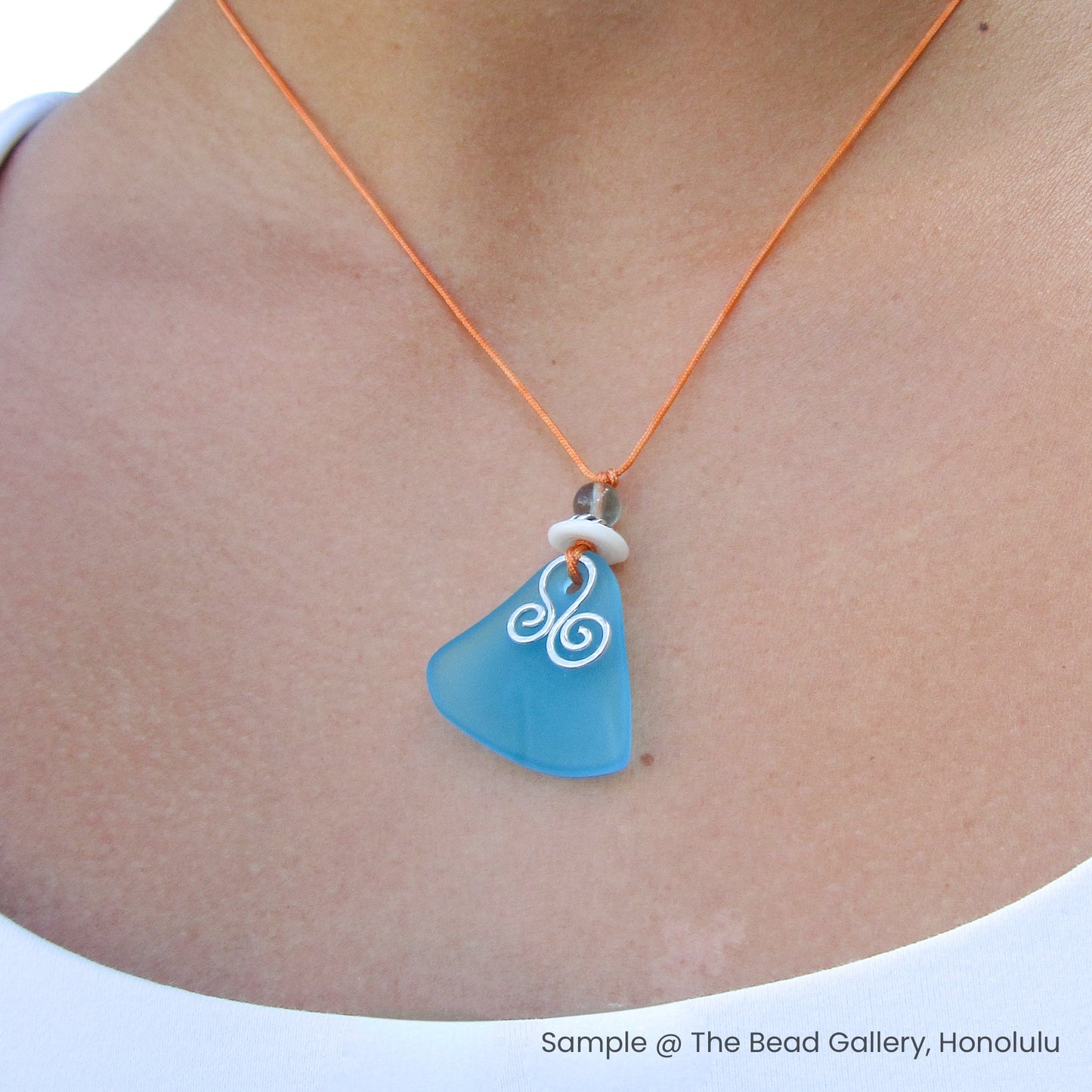 Recycled Glass Triangle Wave Pendant (3 Colors) - 1 pc.-The Bead Gallery Honolulu