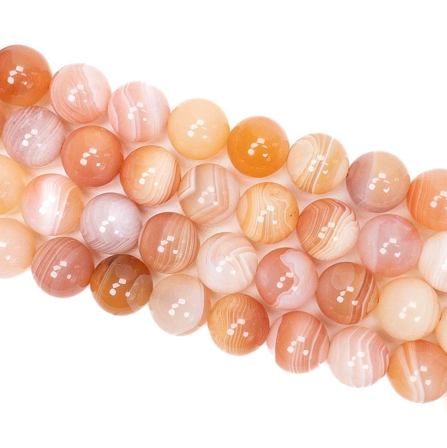 Red Botswana Agate 12mm Round Bead - 7.5" Strand