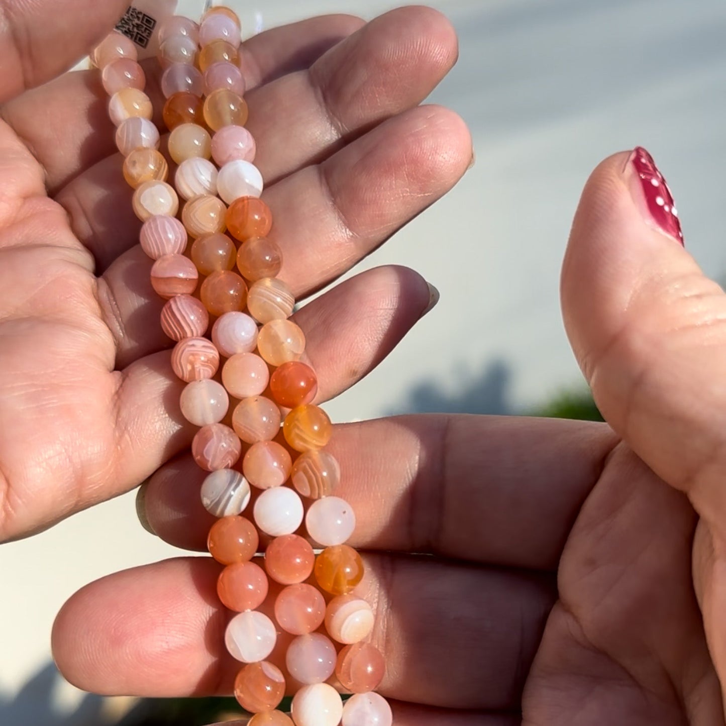 Red Botswana Agate 6mm Round Bead - 7.5" Strand (GEM 1545)-The Bead Gallery Honolulu