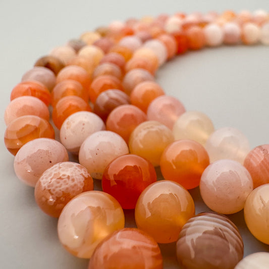 Red Botswana Agate 6mm Round Bead - 7.5" Strand (GEM 1545)