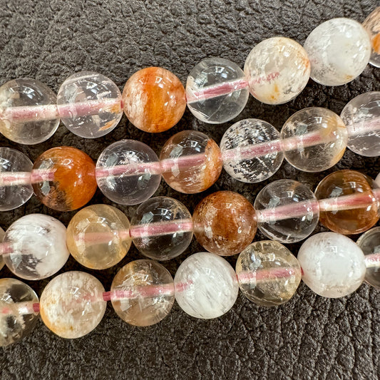 Red Phantom Quartz 8mm Smooth Round Bead - 7.75" Strand-The Bead Gallery Honolulu