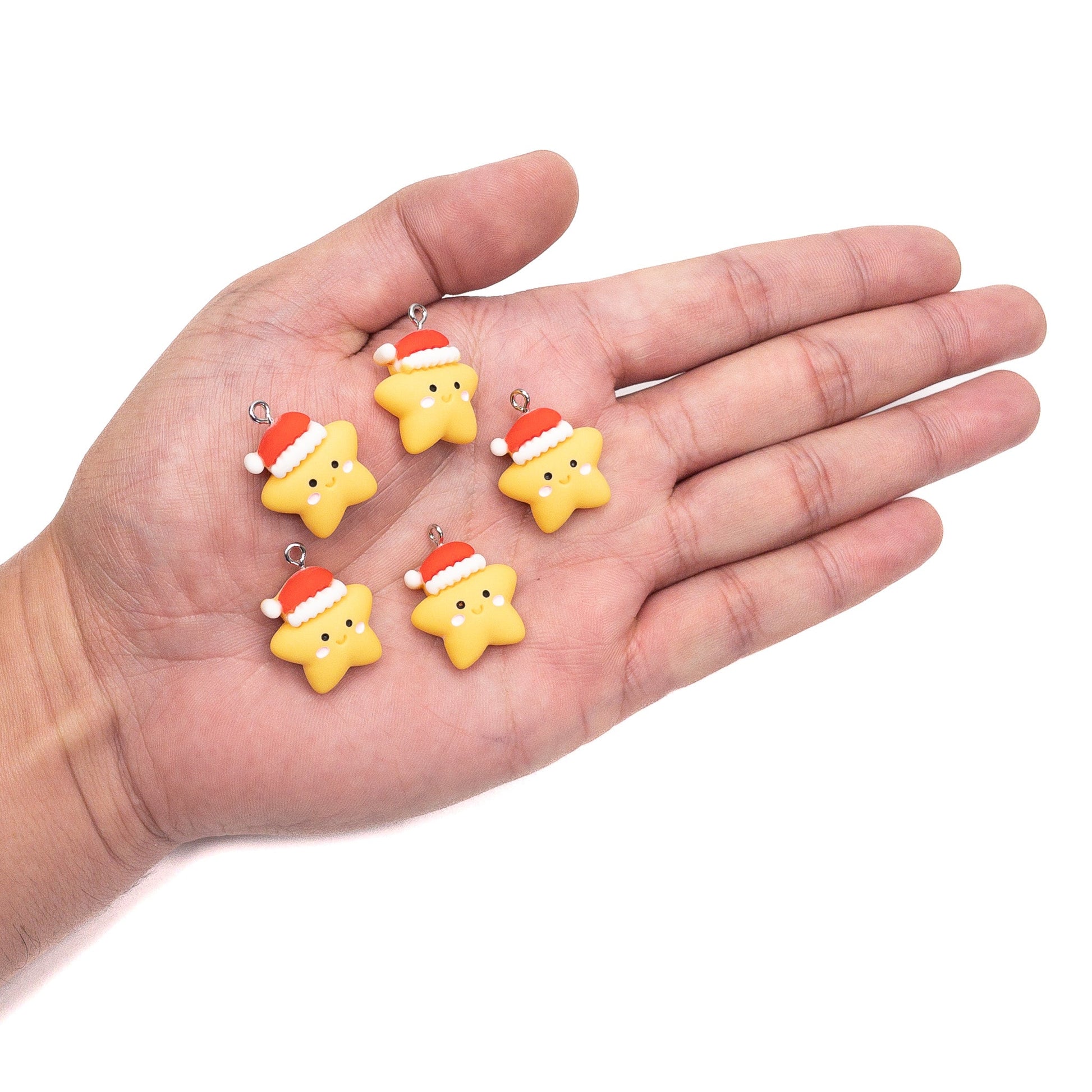 Resin Cutie Santa Star Charm - 5 pcs.