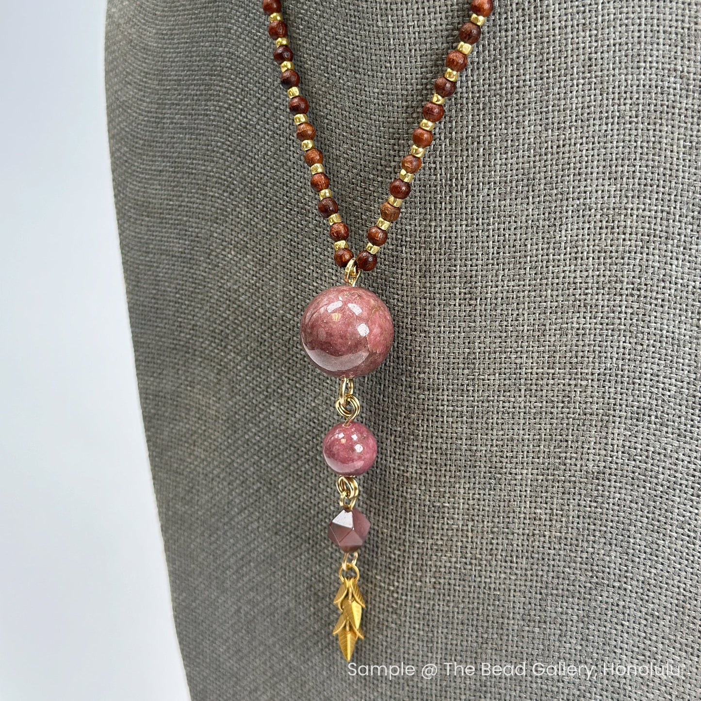 Rhodonite and Botswana Agate Bead Mix - 3 pcs. (MIX103)