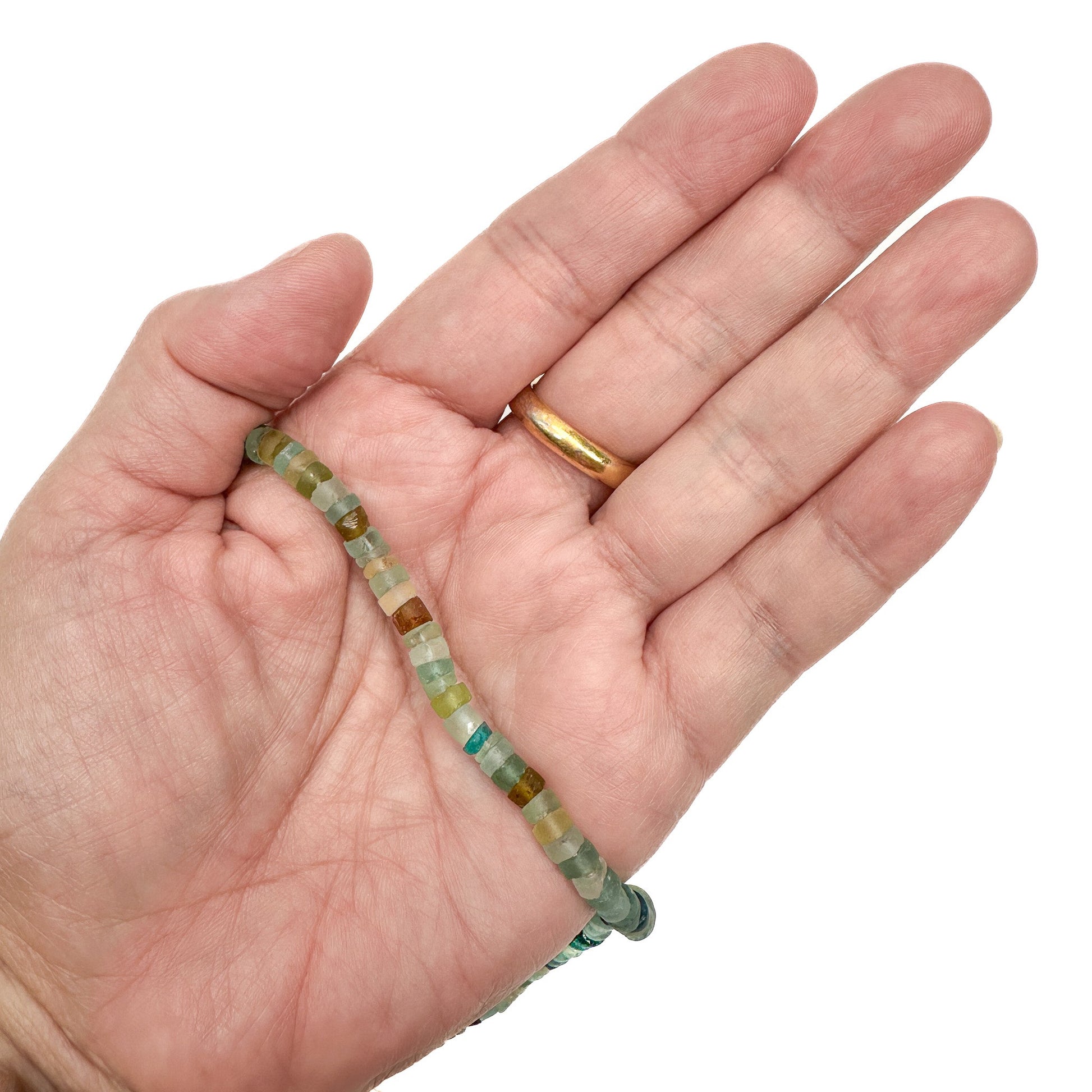 Roman Glass ~4.5mm Rondelle Bead - 1 strand-The Bead Gallery Honolulu