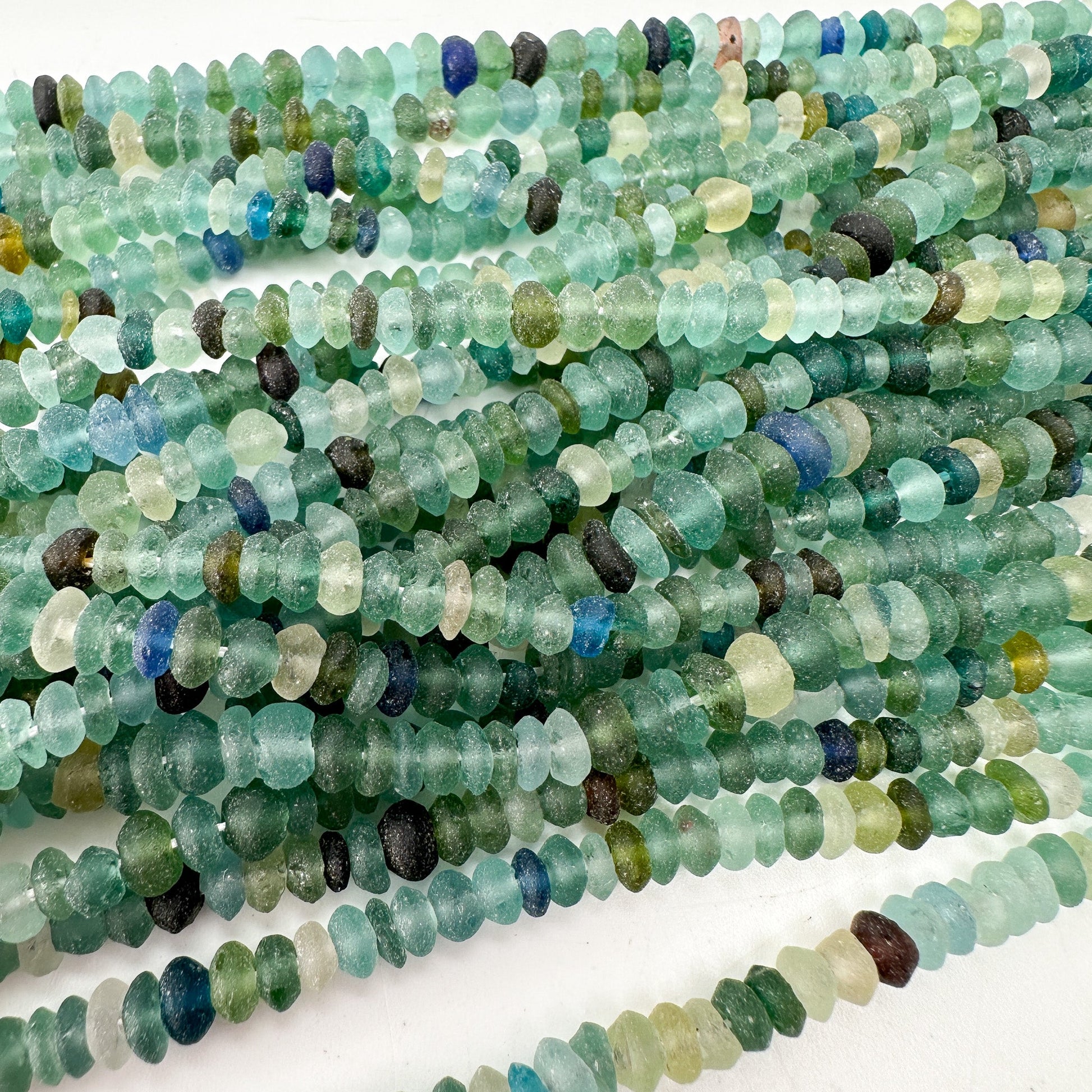 Roman Glass 4.75mm Saucer Rondelle Bead - 1 strand-The Bead Gallery Honolulu