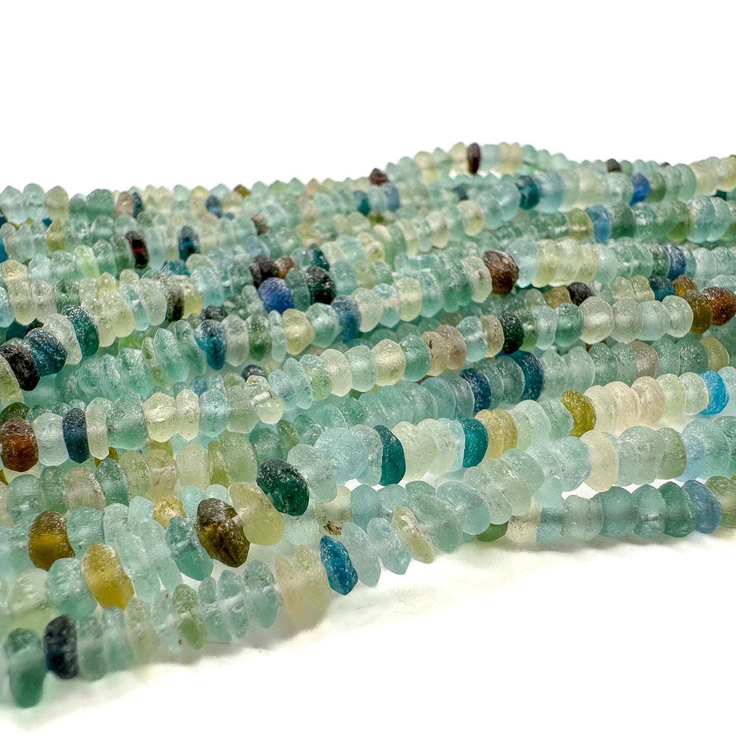 Roman Glass 4mm Saucer Rondelle Bead - 1 strand-The Bead Gallery Honolulu