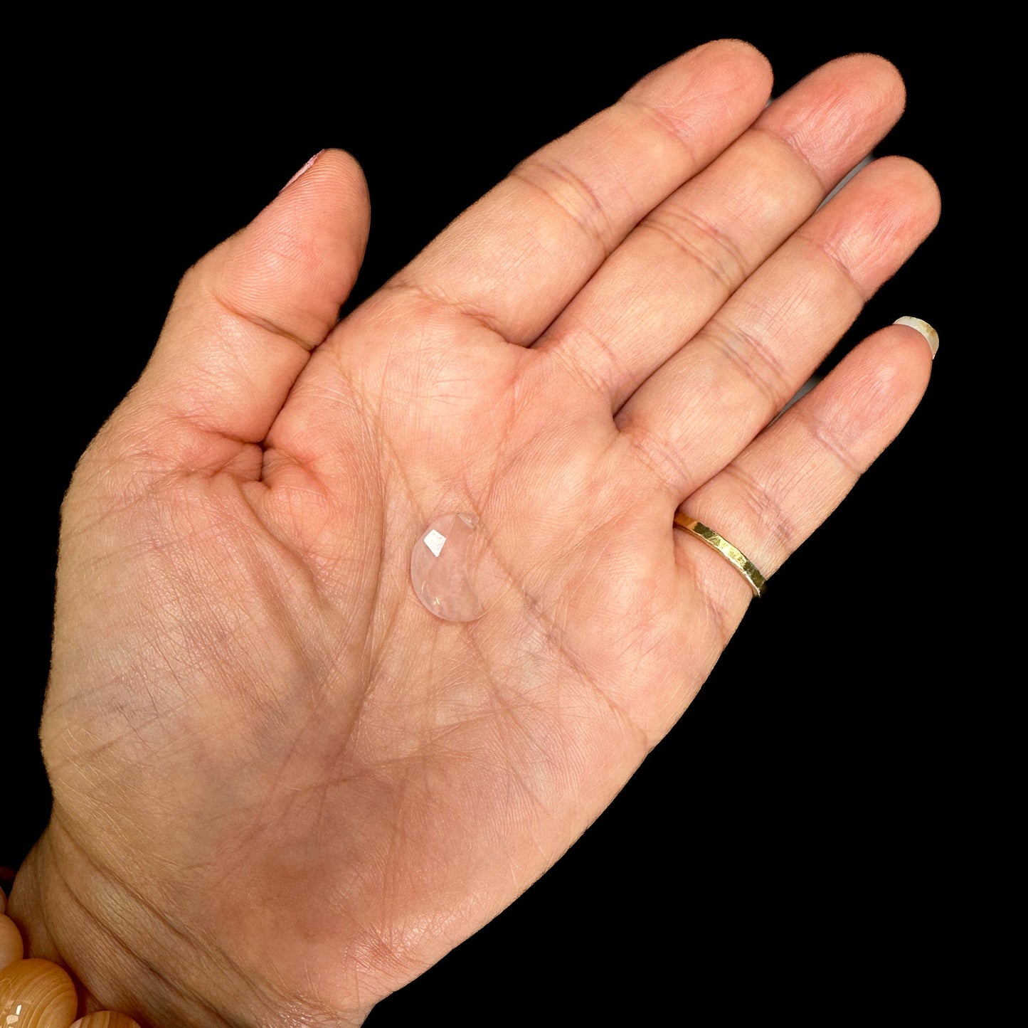 Rose Quartz 16mm Faceted Crescent Moon Briolette Bead - 1 pc. (P2428)-The Bead Gallery Honolulu
