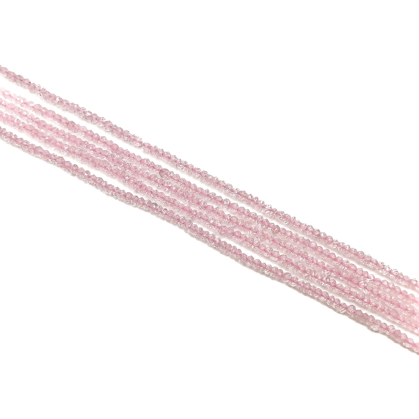 Rose Quartz 3mm Faceted Rondelle Bead - 7" Strand