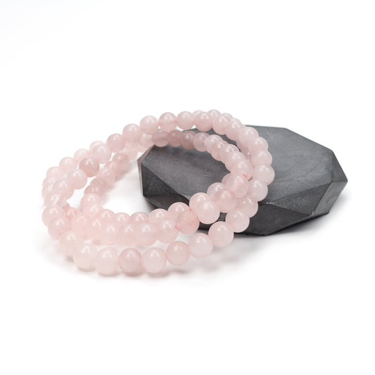 Rose Quartz 6mm Round Bead Stretchy Bracelet