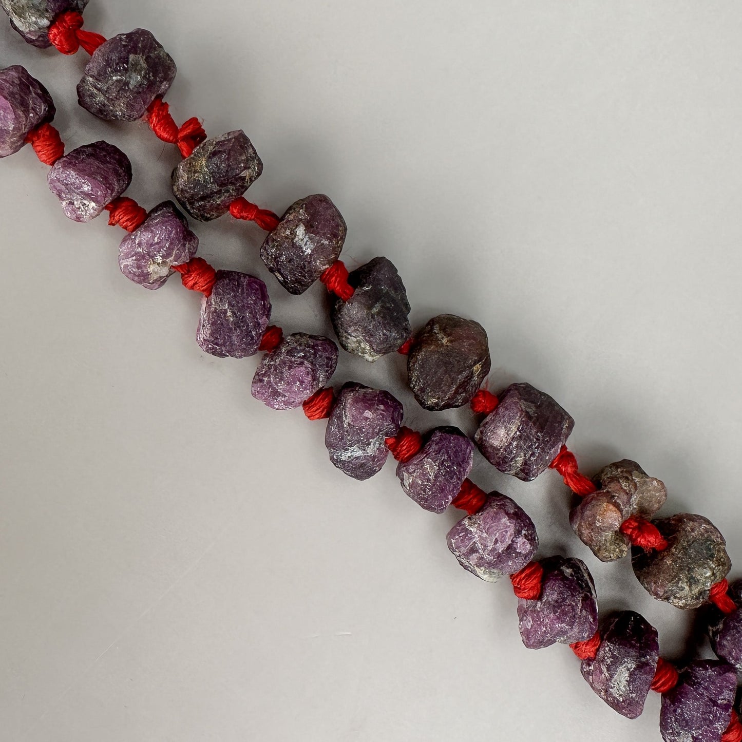 Ruby Chunky Rough Nugget Bead - 7.5" Strand (GEM1851)