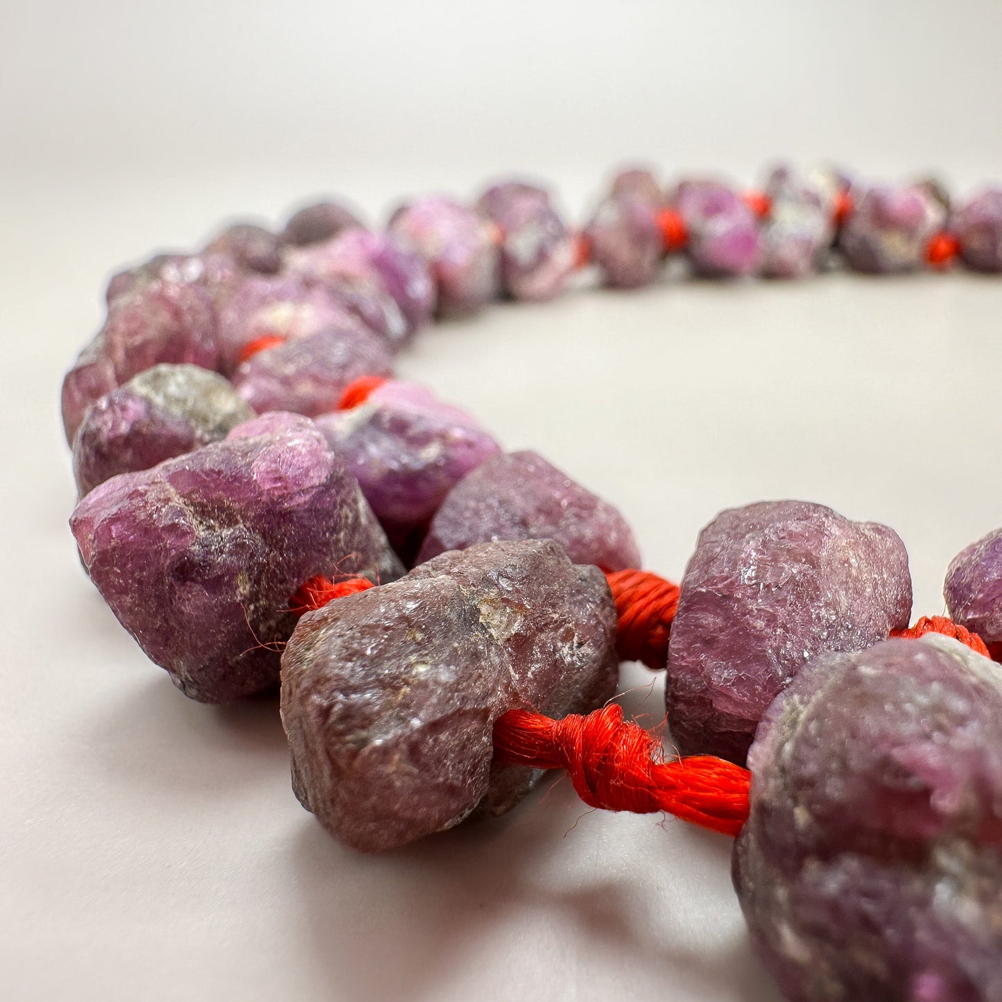 Ruby Chunky Rough Nugget Bead - 7.5" Strand (GEM1851)-The Bead Gallery Honolulu