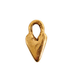 Rustic Heart 14x7mm Plated Charm (1 pc/M1957)-The Bead Gallery Honolulu