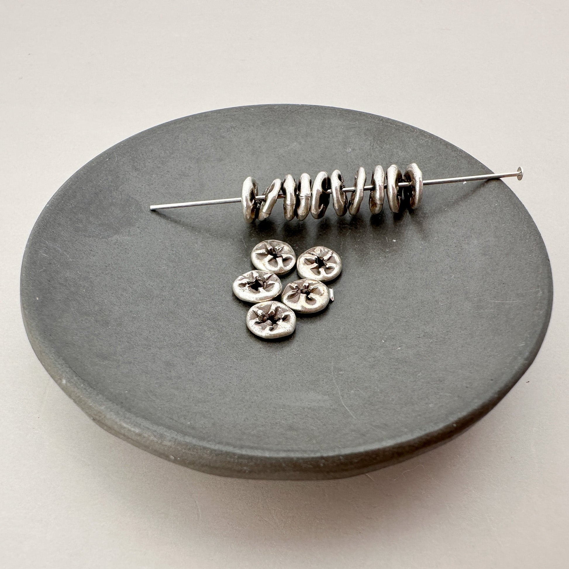 Rustic Rippled Silver 7mm Spacer (Thai Silver) - 1 pc. (M1006)-The Bead Gallery Honolulu