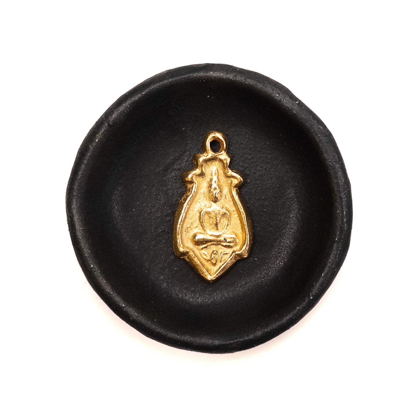 Rustic Seated Buddha Pendant (Gold Plated Brass) - 1 pc.-The Bead Gallery Honolulu