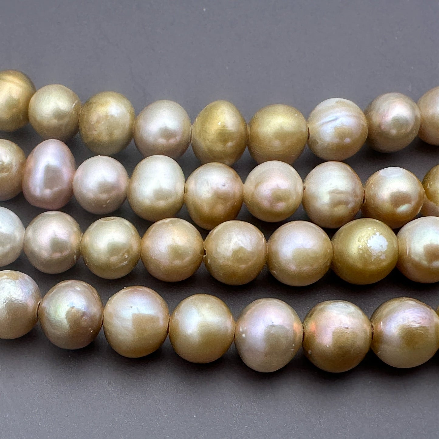 Sage Rose 8mm Potato with Large Hole Freshwater Pearl Bead (GEM1813)