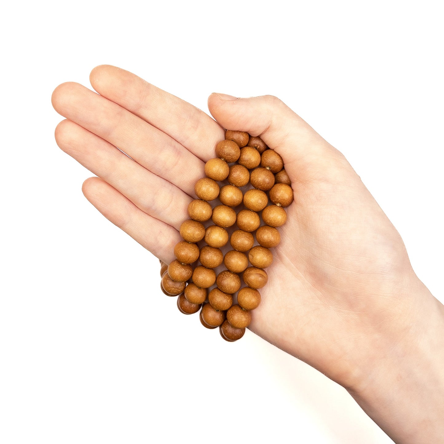 Sandalwood 10mm Round Bead - Full 108-Bead Mala (36" Strand)-The Bead Gallery Honolulu