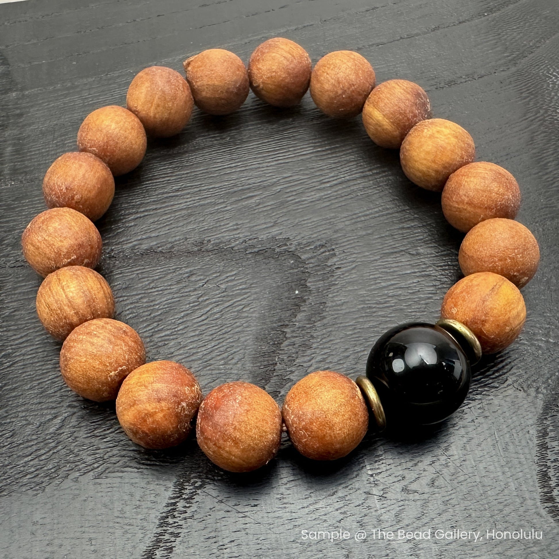 Sandalwood 12mm Round Bead - 8" Strand (GEM2212)-The Bead Gallery Honolulu