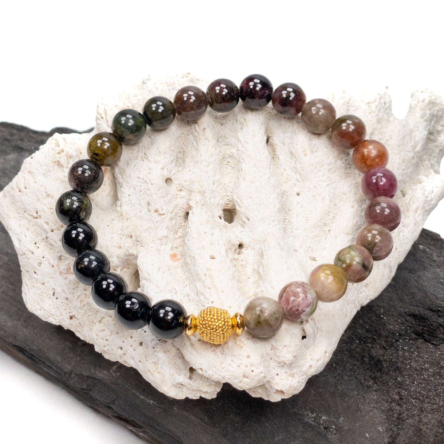 Shades of Tourmaline Stretchy Bracelet (3 Bead Sizes Available) - Gemstone Strand or Finished Bracelet