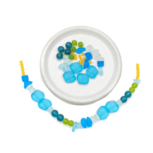 Shark's Cove Recycled Glass Bead Mix - 40 pcs.