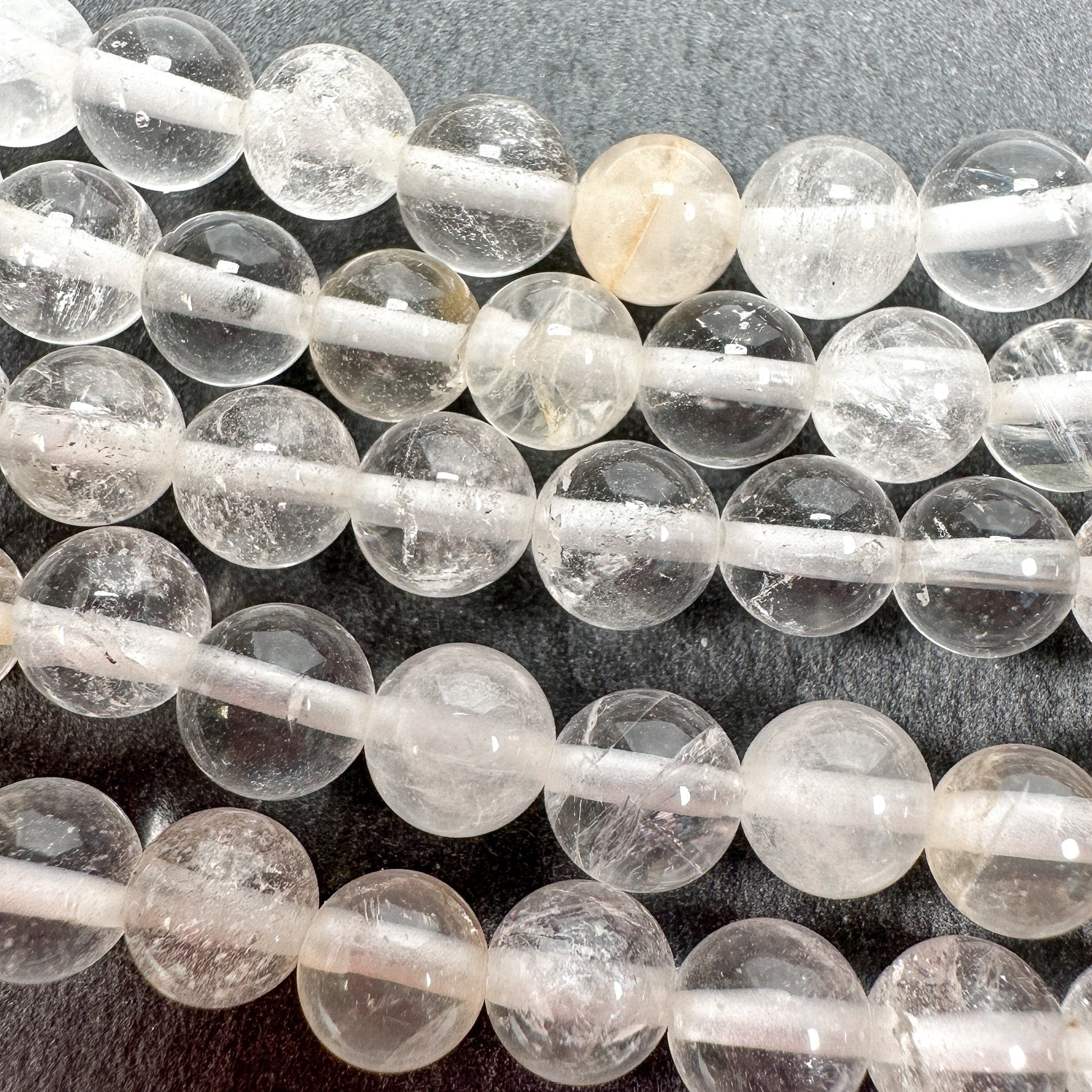 Shave Ice Quartz 6mm Smooth Round Bead - 7.75" Strand-The Bead Gallery Honolulu