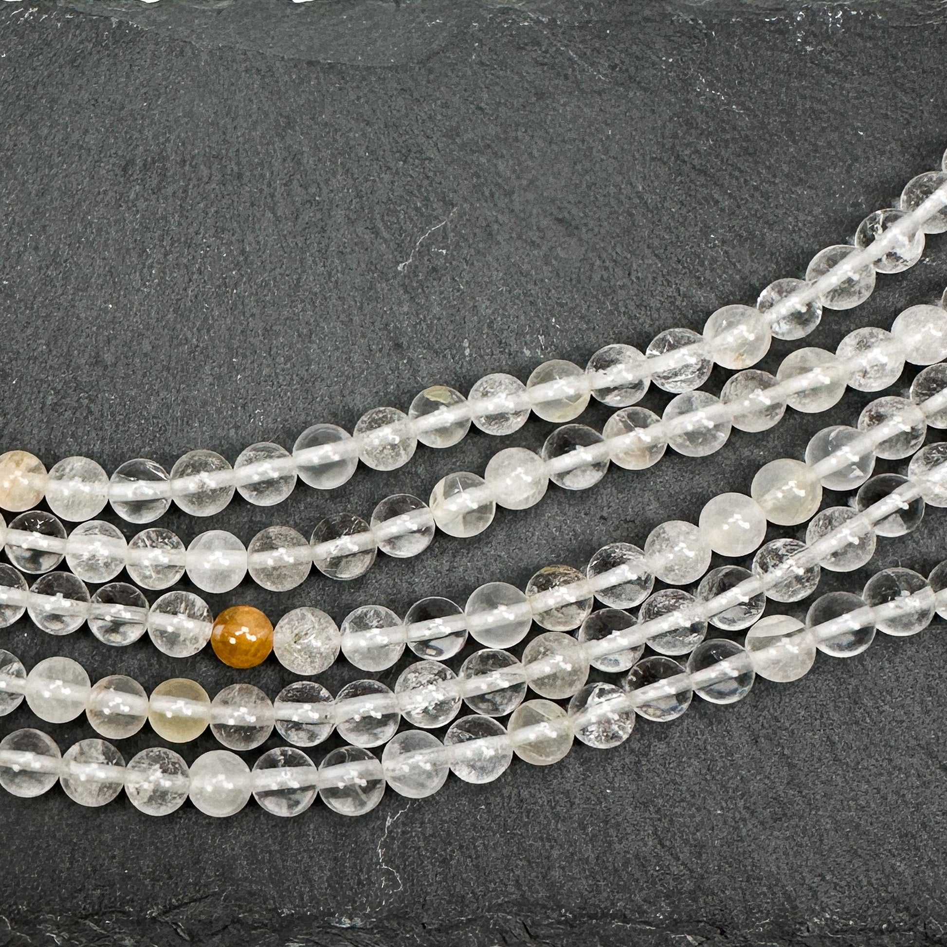 Shave Ice Quartz 6mm Smooth Round Bead - 7.75" Strand-The Bead Gallery Honolulu