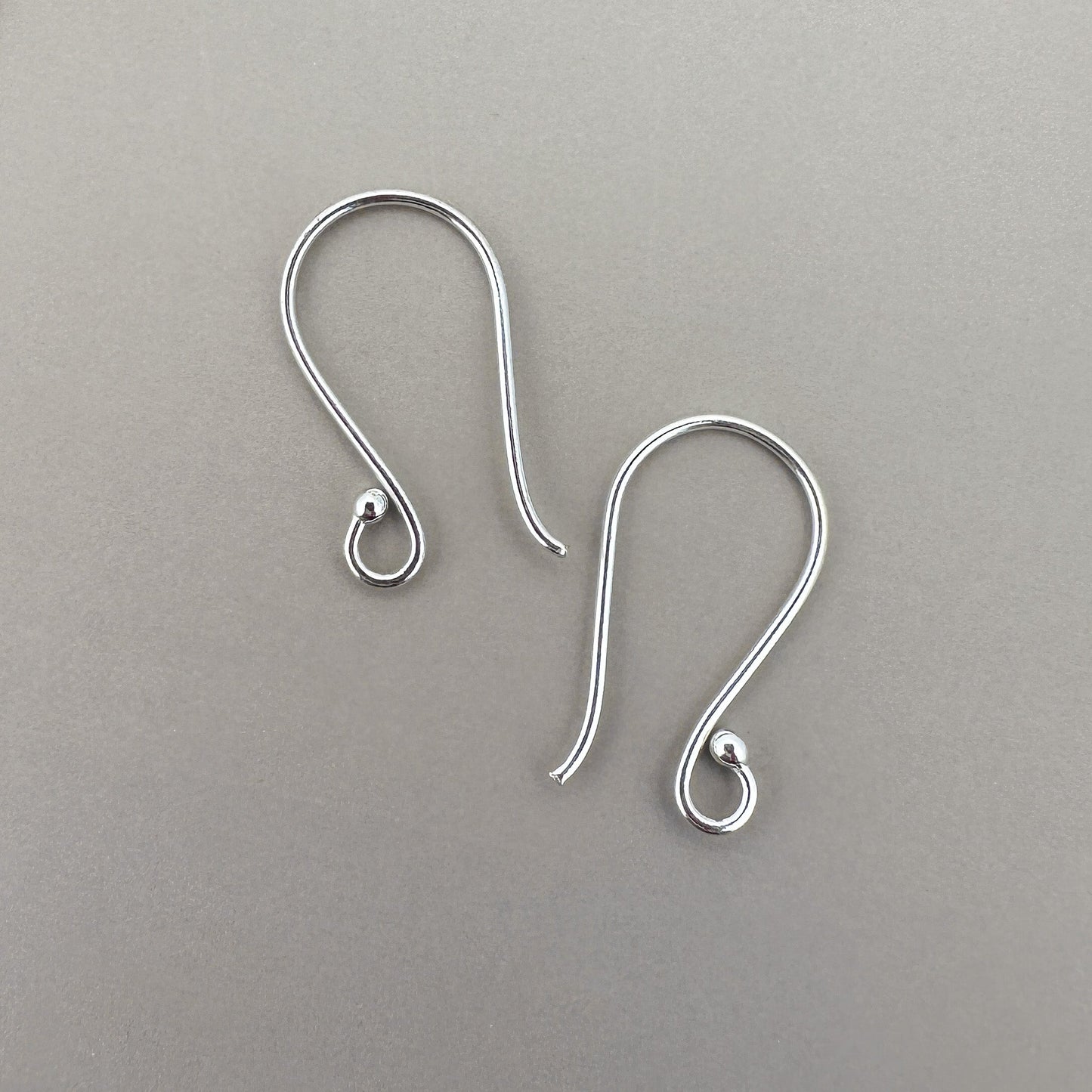 Shepherd Earwire with Ball (Sterling Silver) - 1 pair (S686)-The Bead Gallery Honolulu