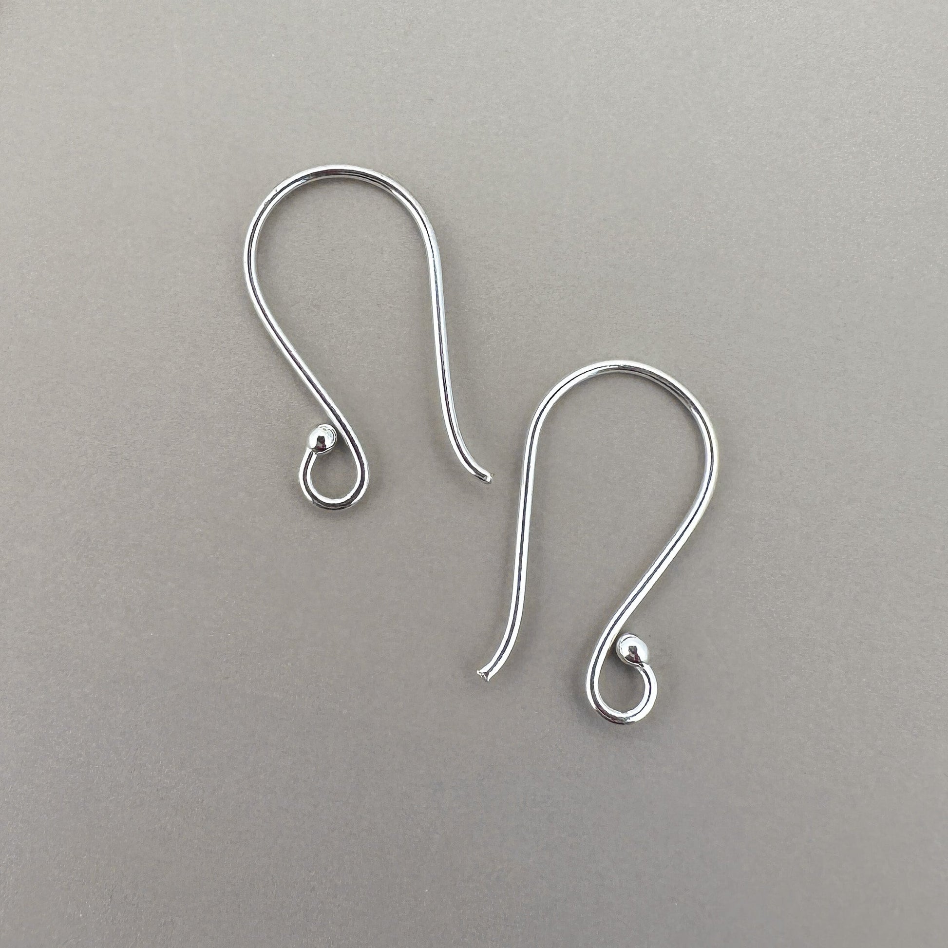 Shepherd Earwire with Ball (Sterling Silver) - 1 pair (S686)-The Bead Gallery Honolulu