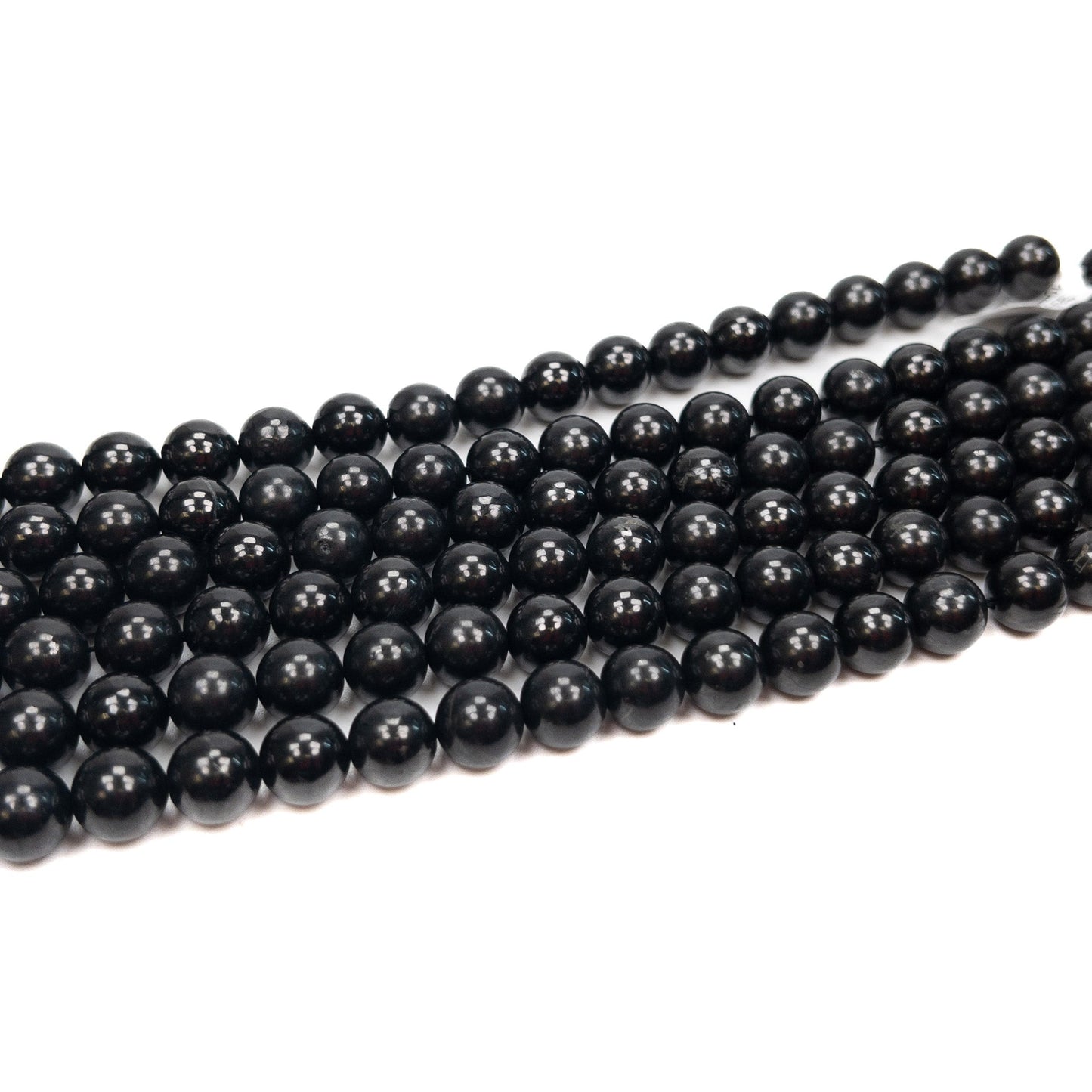 Shungite 10mm Round Bead - 7.5" Strand