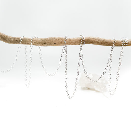 Small Fluffy Cable Chain - Sterling Silver (6in/CH106)-The Bead Gallery Honolulu