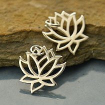 Small Full Lotus Blossom Charm (2 Metal Options Available) - 1 pc.