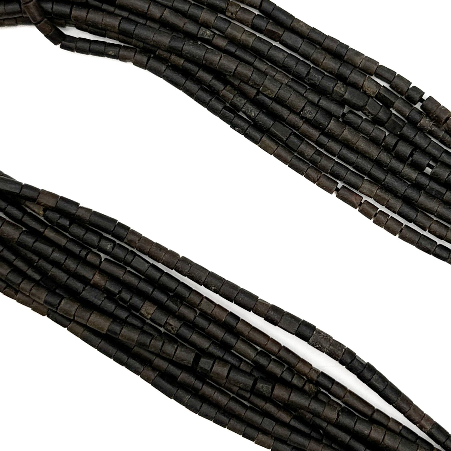 Smoky Brown Jade Matte 3mm Tube Bead - 13" Strand-The Bead Gallery Honolulu