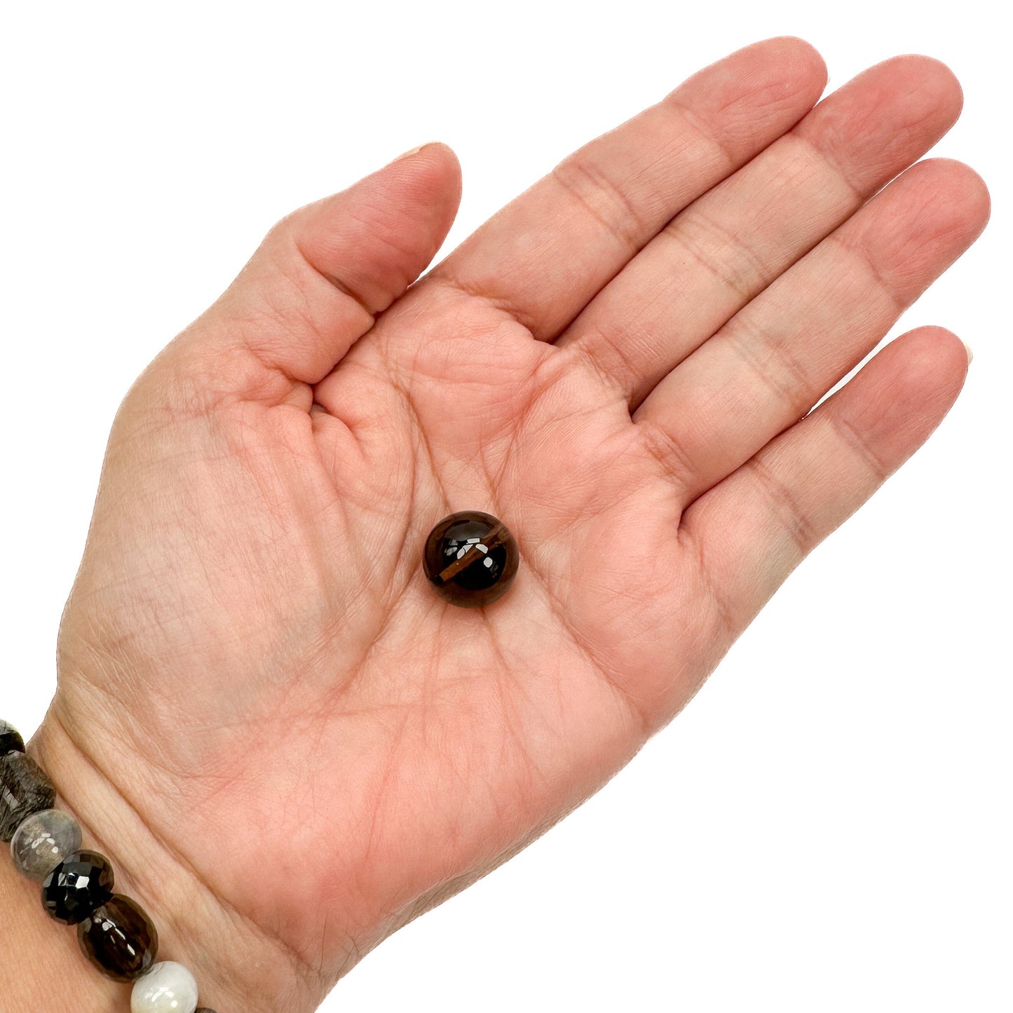 Smoky Quartz 14mm Smooth Round Bead - 1 pc.-The Bead Gallery Honolulu