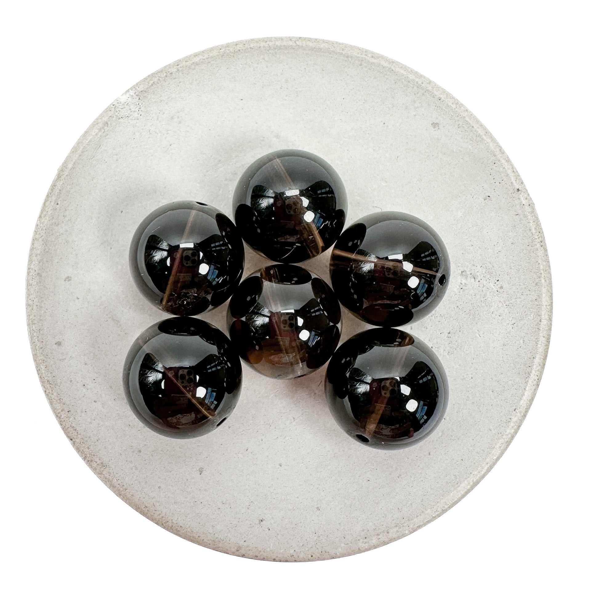 Smoky Quartz 14mm Smooth Round Bead - 1 pc.-The Bead Gallery Honolulu