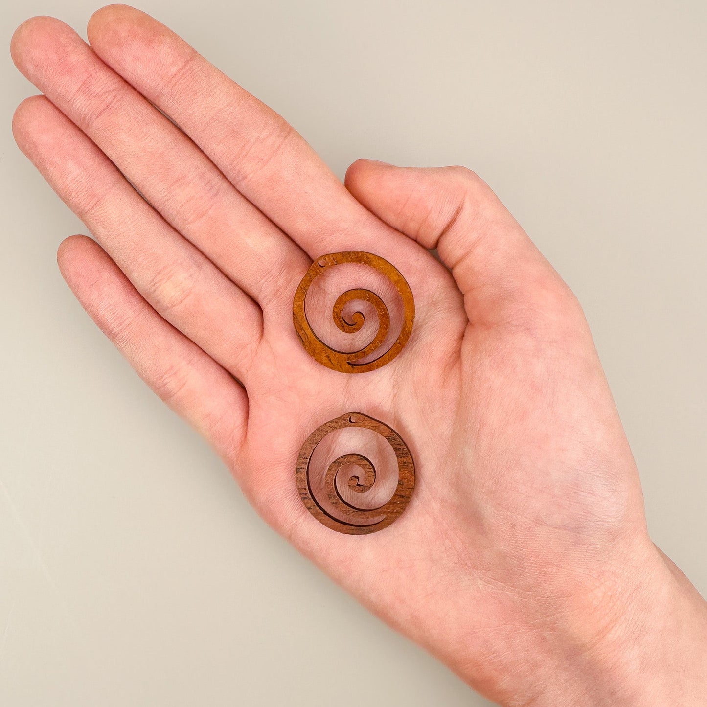 Spiral Wave Koa Charm (P702)-The Bead Gallery Honolulu