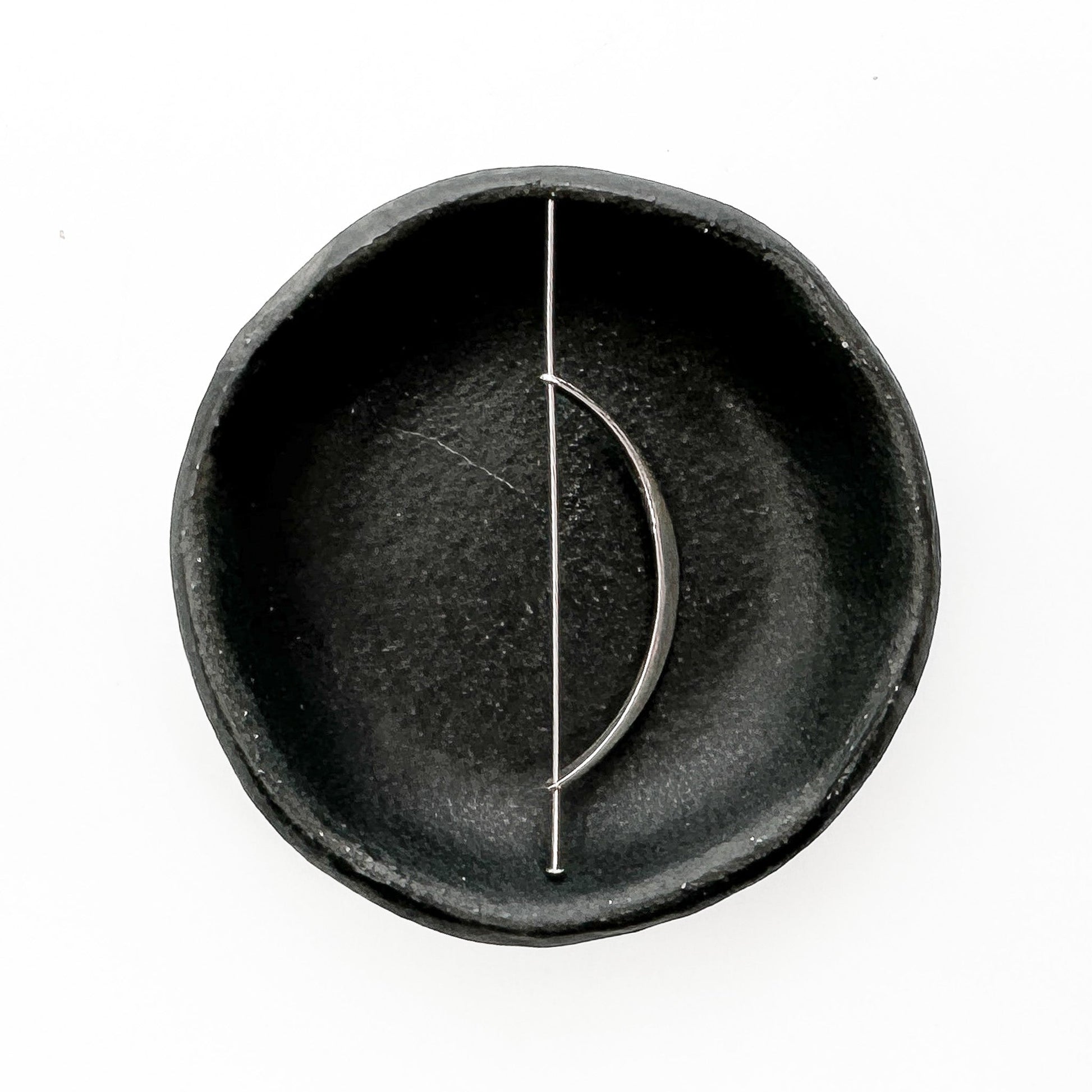 Sterling Silver Crescent Link with Two Holes - 1 pc. (M402)-The Bead Gallery Honolulu