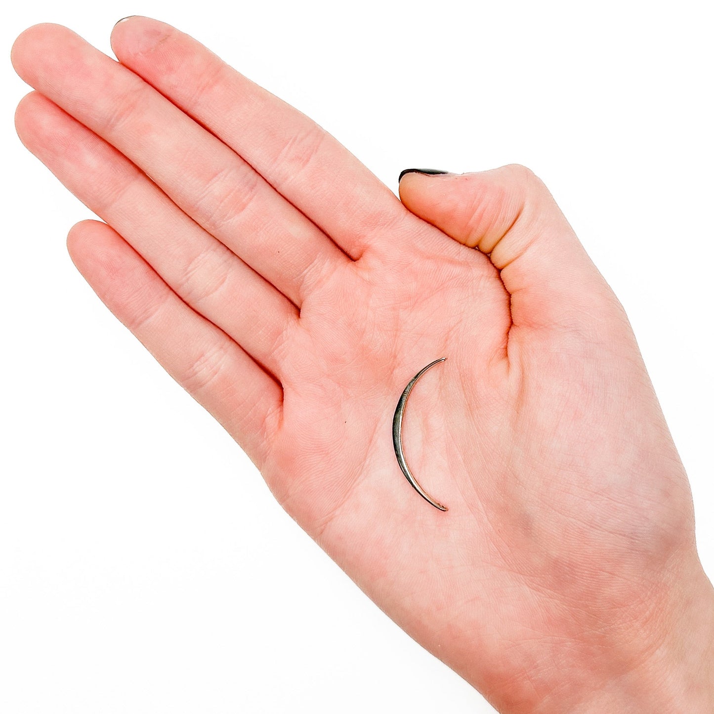 Sterling Silver Crescent Link with Two Holes - 1 pc. (M402)-The Bead Gallery Honolulu