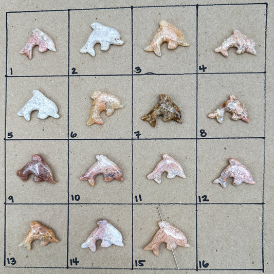 Stone Carved Dolphin - 1 pc. (P1831)-The Bead Gallery Honolulu