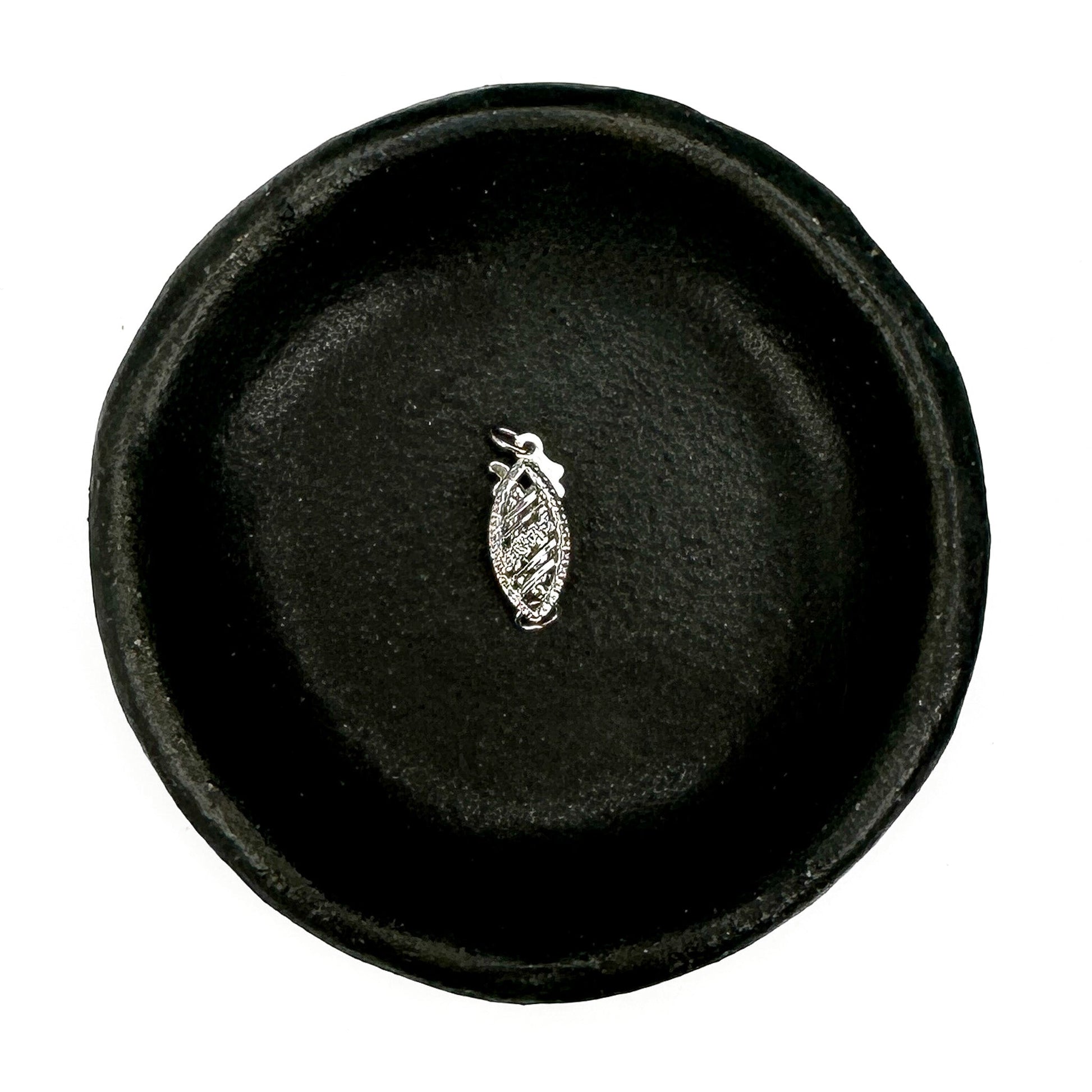 Striped Vintage Fish Hook Clasp (S1-46) - 14K White Gold-The Bead Gallery Honolulu