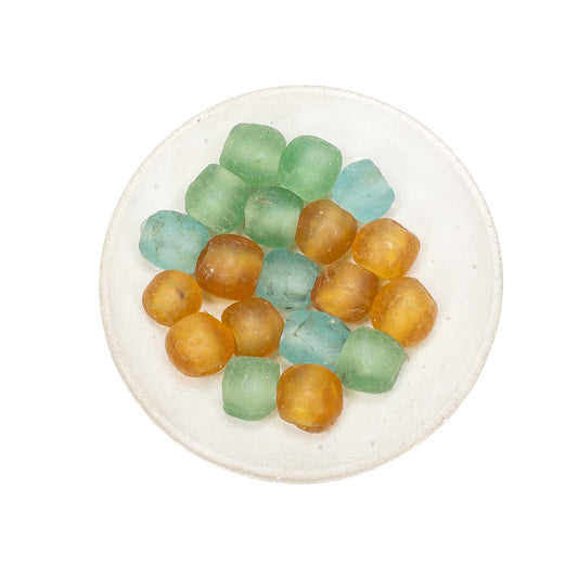 Sunny Skies Rustic African Recycled Glass Bead Mix - 19 pcs.