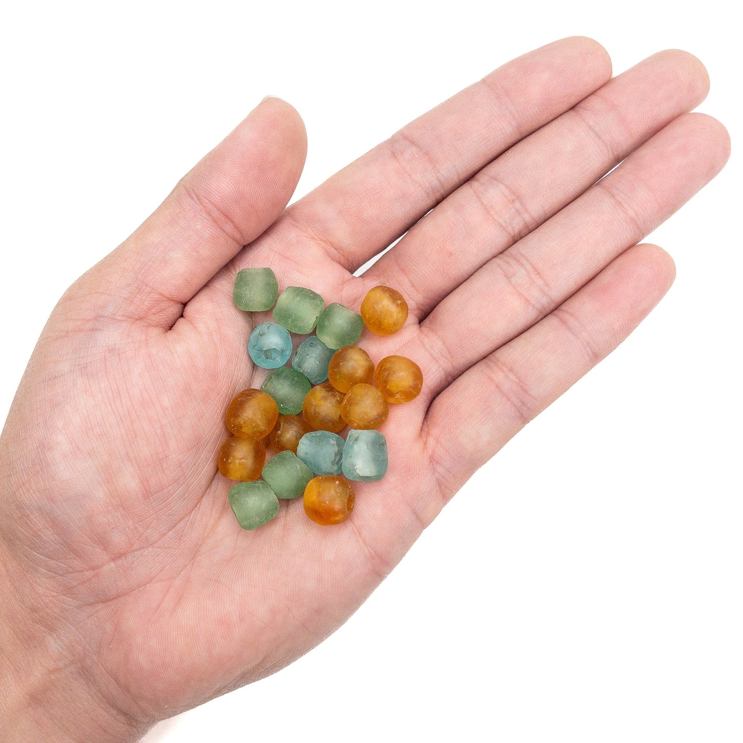 Sunny Skies Rustic African Recycled Glass Bead Mix - 19 pcs.