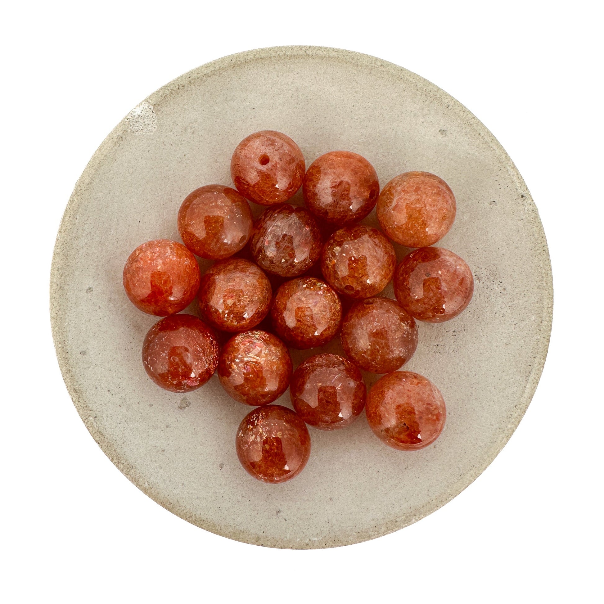 Sunstone Smooth Round Bead (3 Sizes) - 1 pc. (P3224)-The Bead Gallery Honolulu