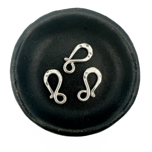 Swirly Hook Clasp Hammered Thai Silver - 1 piece (M1996)-The Bead Gallery Honolulu